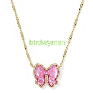 Haley Bow Gold Short Pendant Necklace